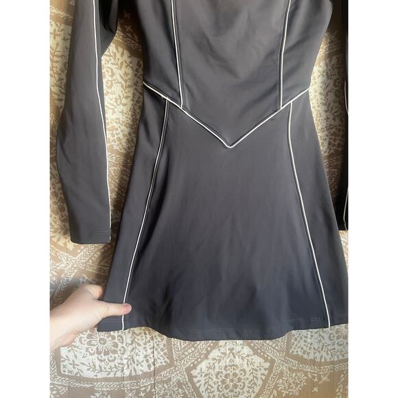 Yellow YLLW the Label Bailey Long Sleeve Tennis Dress in Charcoal Size Small - Picture 4 of 8